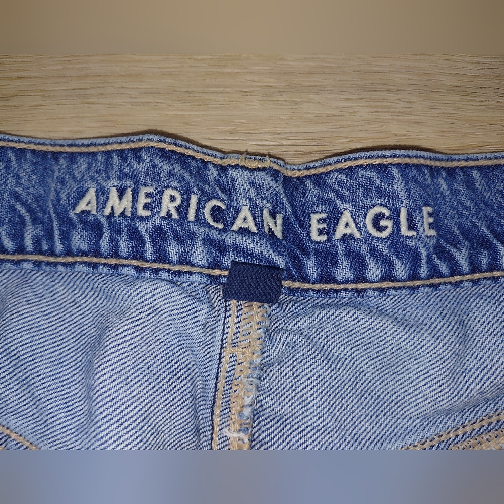 American Eagle Outfitters Light Blue Flare Baggy Jeans Super High Rise Sz 6 - Picture 4 of 15